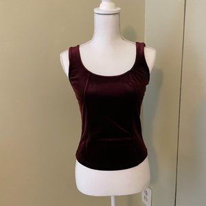 Form-fitting maroon crop top